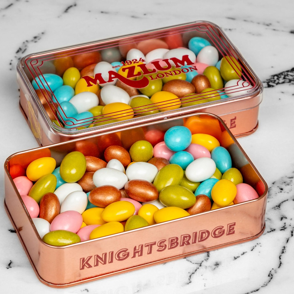 Colorful Almond Dragee Large Tin Box
