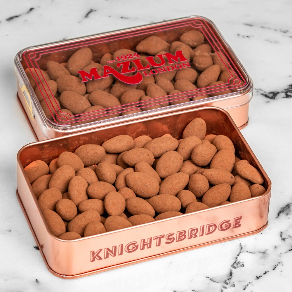 Cocoa Coated Almond Dragee Large Tin Box