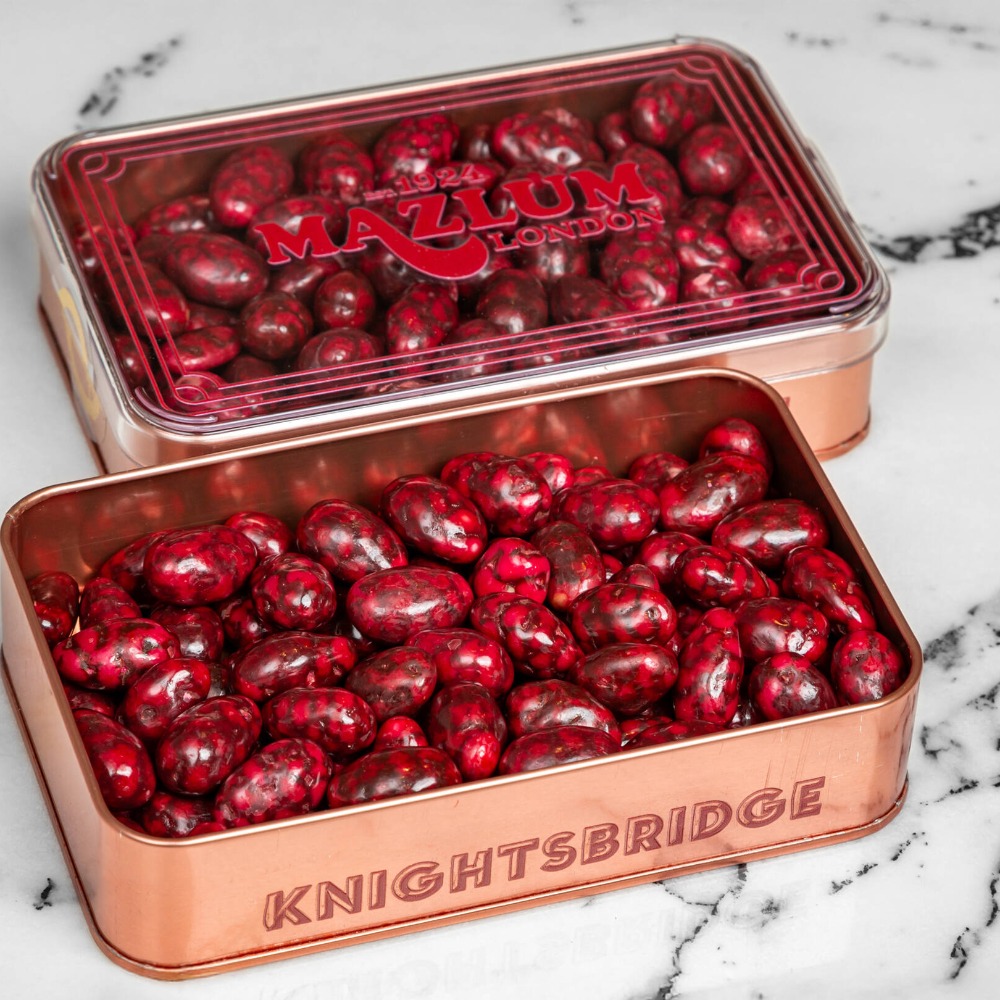 Raspberry Almond Dragee Large Tin Box
